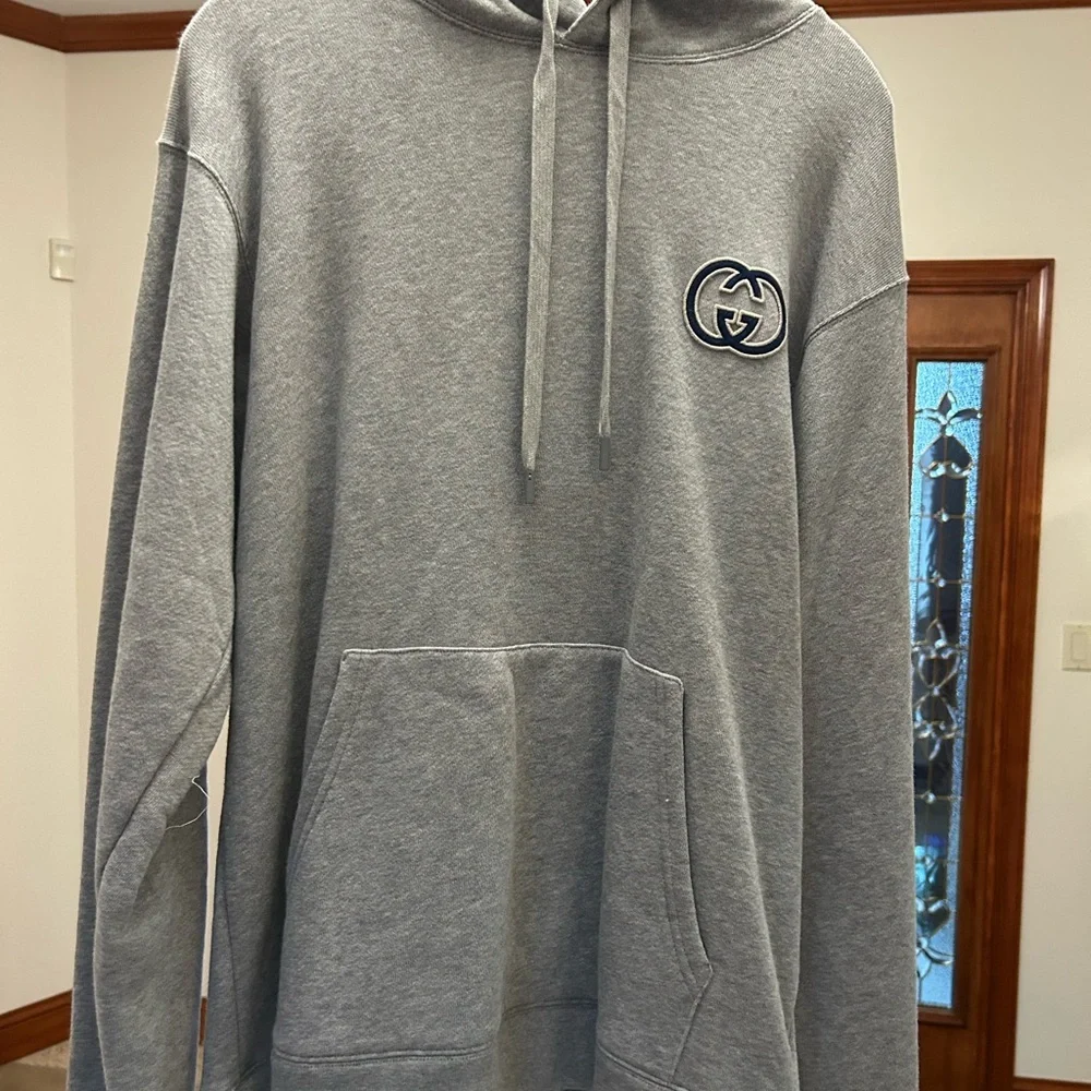 Men's Gucci interlocking G felted cotton jersey hoodie size XL made in Italy NWT